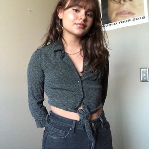 Black button up blouse